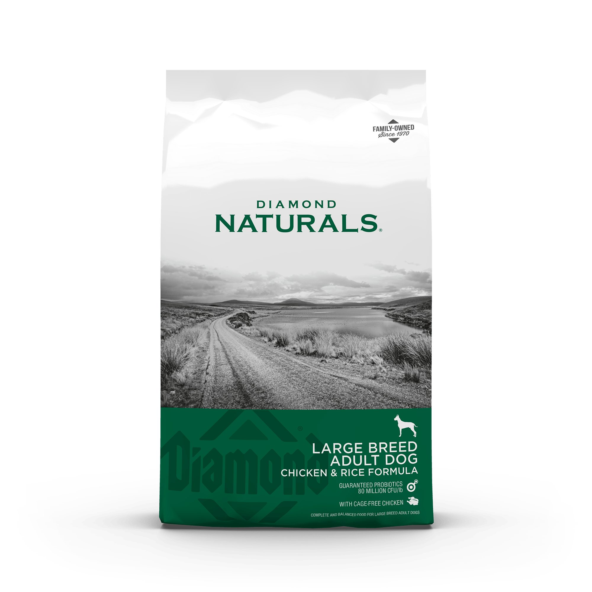 Diamond Naturals Large Breed Adult Dog Chicken & Rice Front of Bag | Diamond Pet Foods