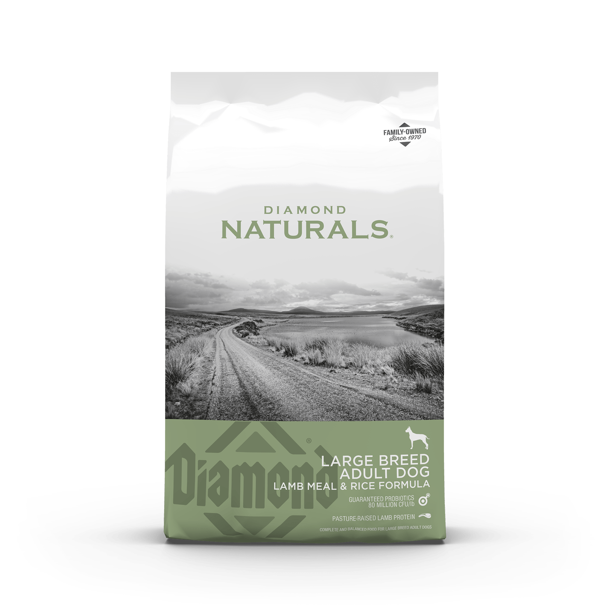 Diamond Naturals Large Breed Adult Dog Lamb Meal & Rice front of bag | Diamond Pet Foods